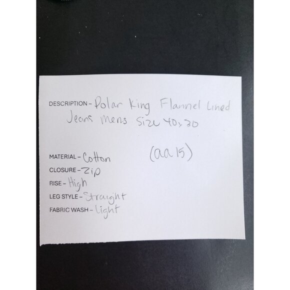 Polar King Flannel Lined Mens Jeans Size 40x30 Light Wash Straight Leg - Picture 10 of 10